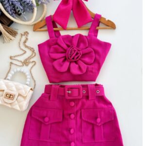 SET FLOR FUCSIA 3D