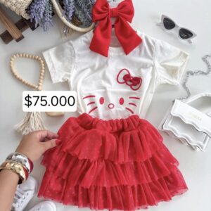 SET KITTY TUTU ROJO